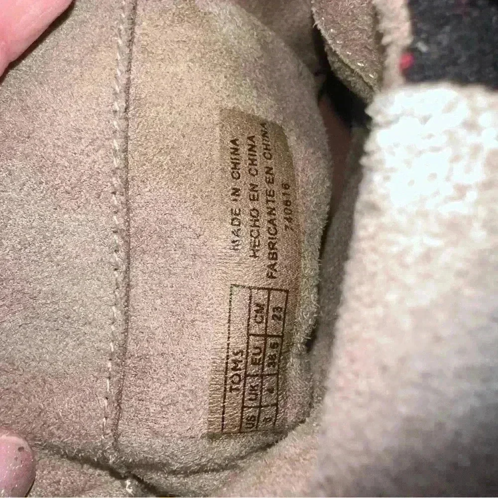 Toms Laurel Ankle Boots Desert Suede Tribal Wool, Aztec Booties Womens Size 6!